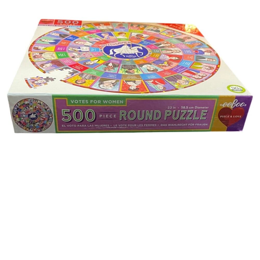 Votes for Women 500 piece eeBoo's Round Puzzle Complete Informational Poster - Picture 3 of 5